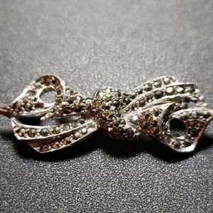 Marcasite bow brooch jewelry, vintage